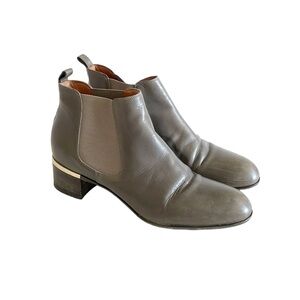 Sartore Paris Taupe Leather Chelsea Ankle Boots Booties size 38 EU